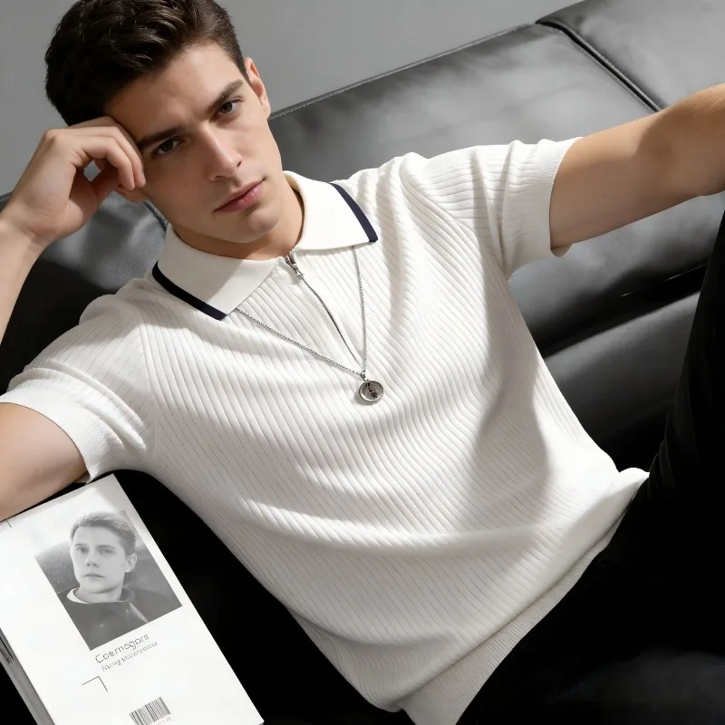 High-quality European/American Zipper-front Pullover Sweater Thin Short-sleeved Knitted Shirt Trendy Men Clothing in Large Size
High-quality European/American Zipper-front Pullover Sweater Thin Short-sleeved Knitted Shirt Trendy Men Clothing in Large Size