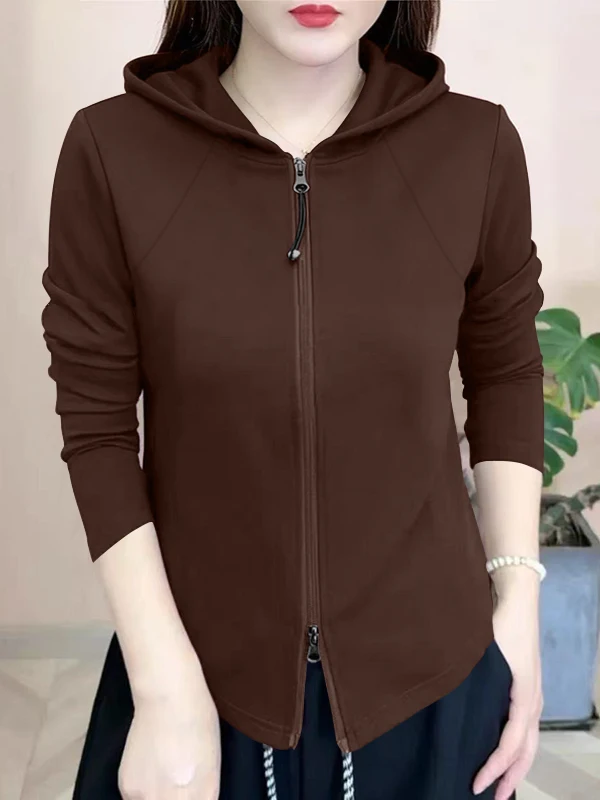 Double Zipper Hooded Long Sleeve Women's Sweater Fashionable Slimming Versatile Warm Outerwear Top German Velvet Cardigan
Double Zipper Hooded Long Sleeve Women's Sweater Fashionable Slimming Versatile Warm Outerwear Top German Velvet Cardigan