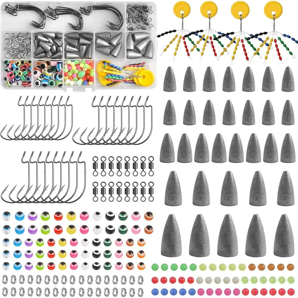 Полный комплект для ловли окуня из 216 предметов: грузила, крючки, вертлюги, бусины и многое другое.
Полный комплект для ловли окуня из 216 предметов: грузила, крючки, вертлюги, бусины и многое другое.