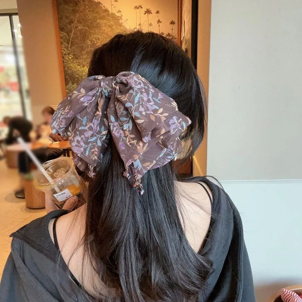 Crystal French Style Chiffon Hair Claw Sweet Large Bow Shark Clip Elegant Temperament Women Hair Grab Clip Lady
Crystal French Style Chiffon Hair Claw Sweet Large Bow Shark Clip Elegant Temperament Women Hair Grab Clip Lady