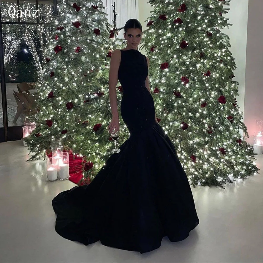 Qanz Black Vintage Evening Dresses Mermaid Sleeveless Pleat Formal Occasion Dresses Abendkleider Dubai Prom Dress Customized
Qanz Black Vintage Evening Dresses Mermaid Sleeveless Pleat Formal Occasion Dresses Abendkleider Dubai Prom Dress Customized