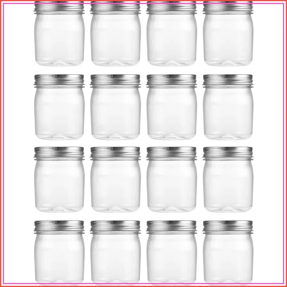 8 oz Clear Plastic Jars with Airtight Lids, 16 Pack Refillable Storage Containers for Kitchen Organization
8 oz Clear Plastic Jars with Airtight Lids, 16 Pack Refillable Storage Containers for Kitchen Organization