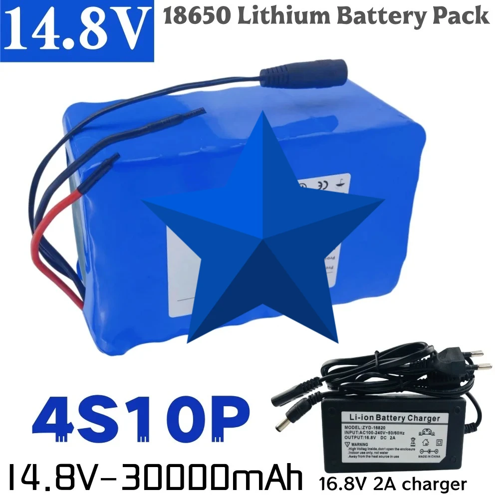 4S10P 14.8V 30Ah 444Wh 18650 Lithium Battery Pack with BMS for Inverter Smart Robot High-power Equipment Etc
4S10P 14.8V 30Ah 444Wh 18650 Lithium Battery Pack with BMS for Inverter Smart Robot High-power Equipment Etc