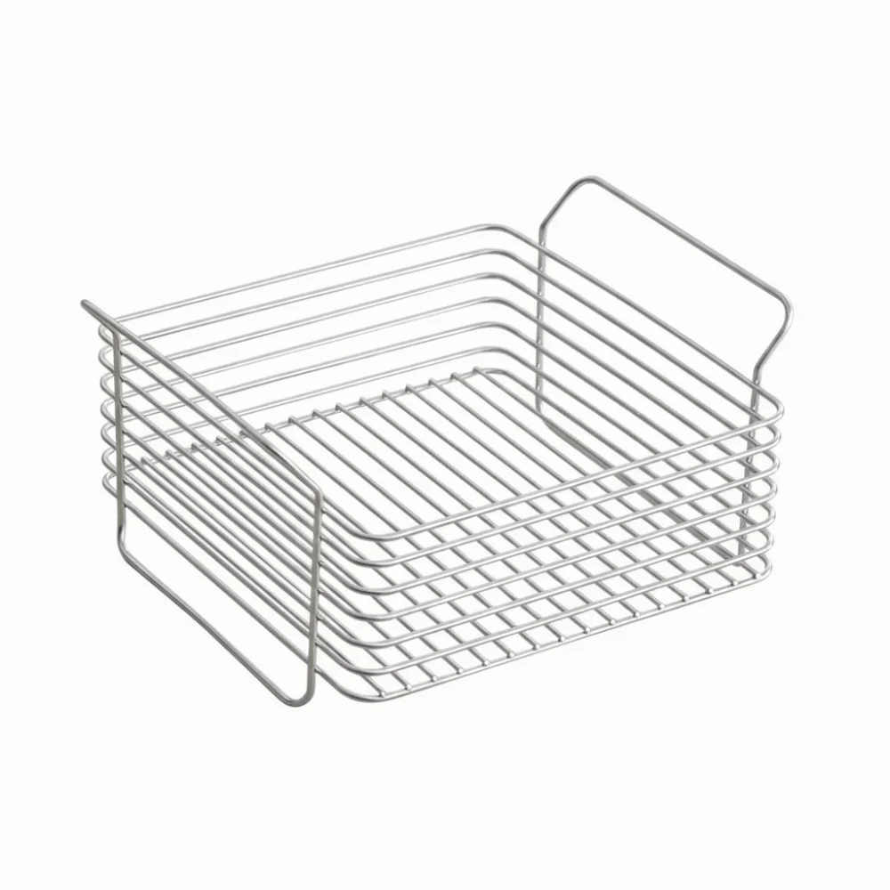 Stainless Steel Desktop Storage Basket Stackable Rust-Resistant Kitchen Storage Rack Non-Slip with Handles