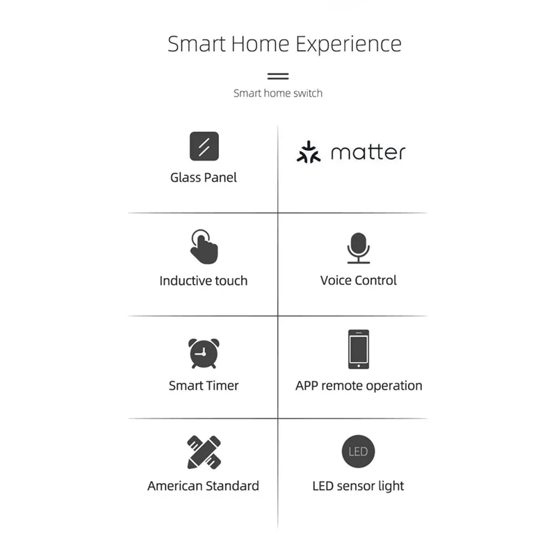 Matter WIFI Smart Switch Сенсорный переключатель США 4-бандовый настенный переключатель Smart Home Life Поддержка Alexa Google Voice Smart APP
Matter WIFI Smart Switch Сенсорный переключатель США 4-бандовый настенный переключатель Smart Home Life Поддержка Alexa Google Voice Smart APP