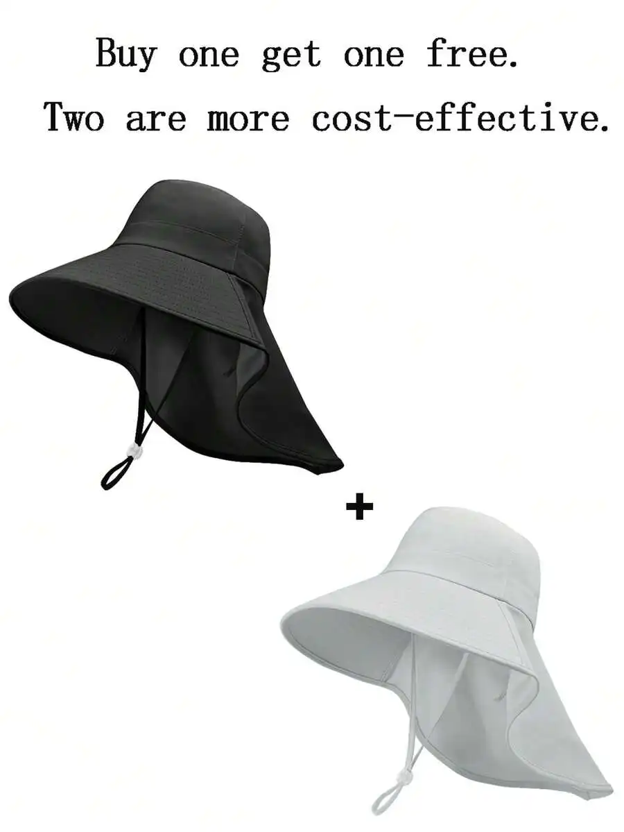 Womens Wide Brim Sun Hat With Neck Flap And Ponytail Hole For Summer UV Protection
Womens Wide Brim Sun Hat With Neck Flap And Ponytail Hole For Summer UV Protection