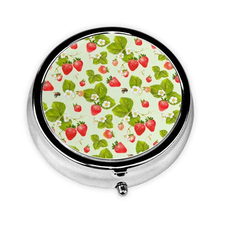 Strawberry fruit leaf pill box cell portable pill box pocket or purse decorated with metal medicine vitamin travel unique gift
Strawberry fruit leaf pill box cell portable pill box pocket or purse decorated with metal medicine vitamin travel unique gift