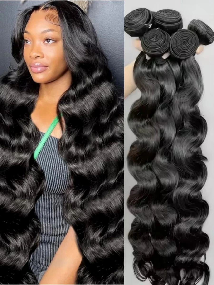 Natural Black Color Body Wave Bundles Human Hair Extensions Double Weft For Full Head Long 42 Inch Brazilian Raw Hair Extensions
Natural Black Color Body Wave Bundles Human Hair Extensions Double Weft For Full Head Long 42 Inch Brazilian Raw Hair Extensions