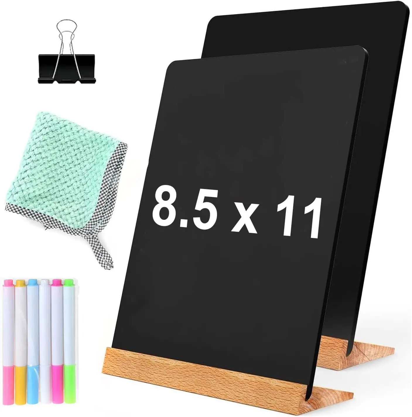 2 Pack 8.7x12 Inch Tabletop Chalkboard with Wood Holder, Double-Sided Standing Sign for Restaurant Menu, Wedding, Home
2 Pack 8.7x12 Inch Tabletop Chalkboard with Wood Holder, Double-Sided Standing Sign for Restaurant Menu, Wedding, Home