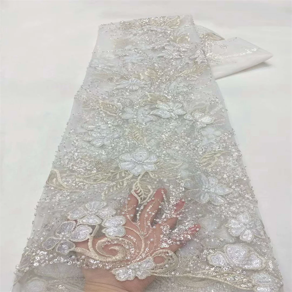 New Arrival 2024 African Tulle Lace Fabric Sequins Nigerian Mesh Lace Fabric Beaded 5 Yards High Quality For Party Wedding Dress
New Arrival 2024 African Tulle Lace Fabric Sequins Nigerian Mesh Lace Fabric Beaded 5 Yards High Quality For Party Wedding Dress
