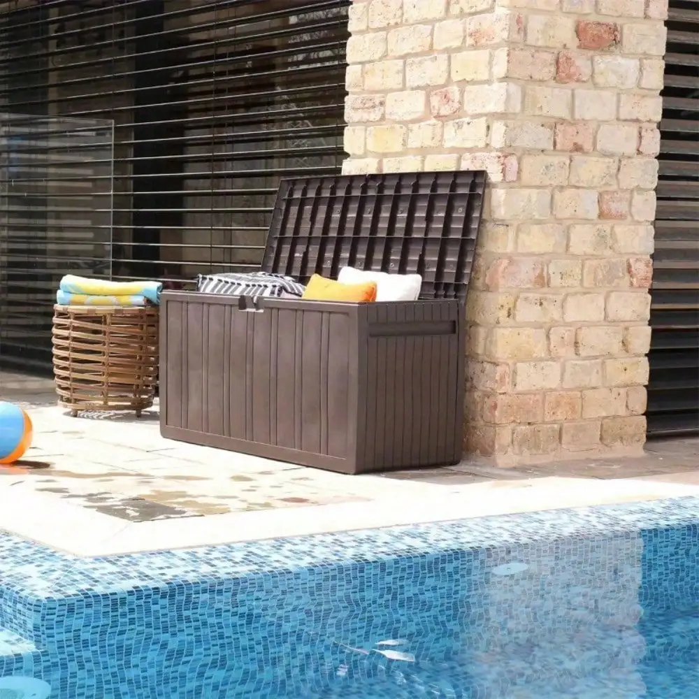 Outdoor Backyard Patio Storage Deck Box, 71 Gallon, Brown
Outdoor Backyard Patio Storage Deck Box, 71 Gallon, Brown