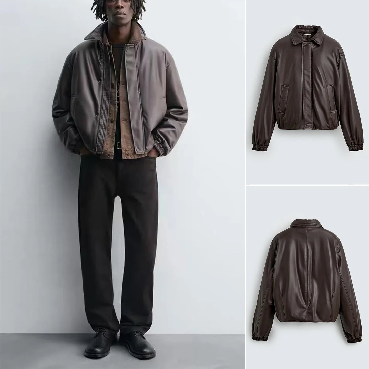 New Autumn Winter Men's Casual Long Sve PU Leather Jaet Loose Fit Zipper Decorated Coat Warm ort Sle Straight Hem
New Autumn Winter Men's Casual Long Sve PU Leather Jaet Loose Fit Zipper Decorated Coat Warm ort Sle Straight Hem