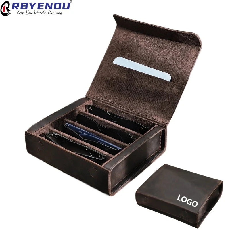 Vintage Genuine Leather Handmade Sunglasses Case 4 Slots Magnetic Buckle Travel Glasses Collection Storage Box Customizable Logo
Vintage Genuine Leather Handmade Sunglasses Case 4 Slots Magnetic Buckle Travel Glasses Collection Storage Box Customizable Logo