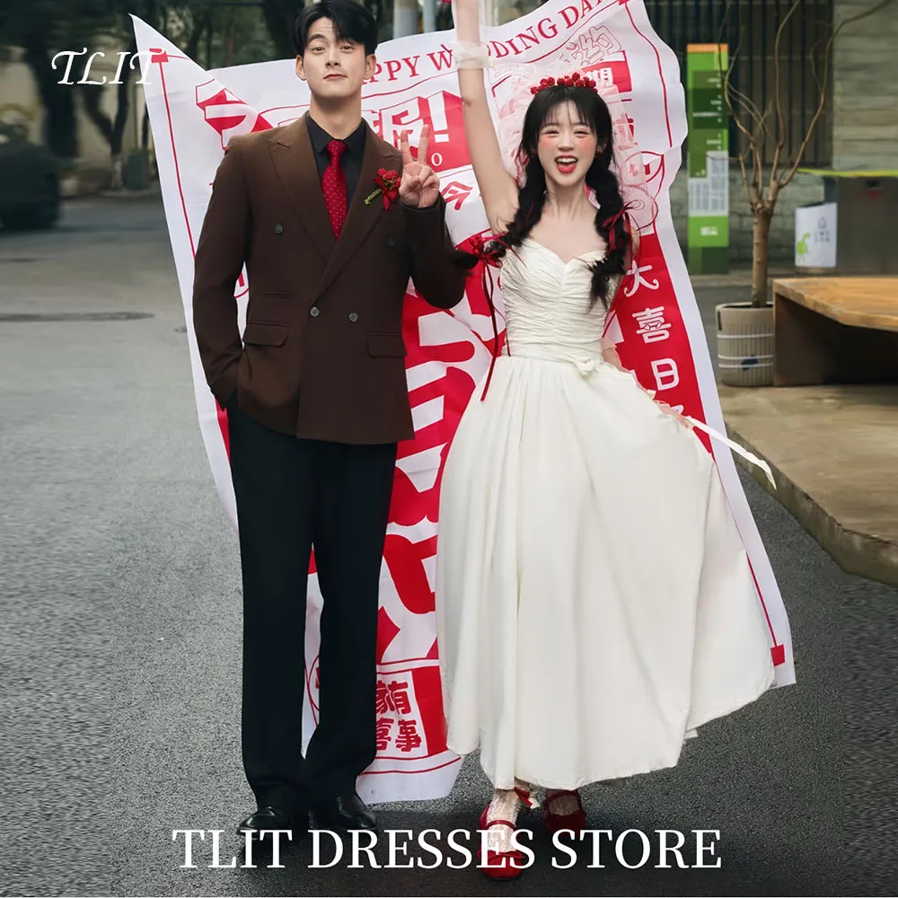 TLIT Elegant Ivory A-Line Wedding Dress Sweetheart Prom Gowns Korea Bridal Dress Photos Shoot Customized Ankle-Length Gowns
TLIT Elegant Ivory A-Line Wedding Dress Sweetheart Prom Gowns Korea Bridal Dress Photos Shoot Customized Ankle-Length Gowns