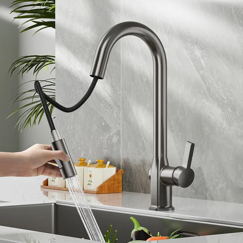Kitchen, full copper, faucet, pull-out, hot and cold water, vegetable washing, household, splash proof, sink
Kitchen, full copper, faucet, pull-out, hot and cold water, vegetable washing, household, splash proof, sink