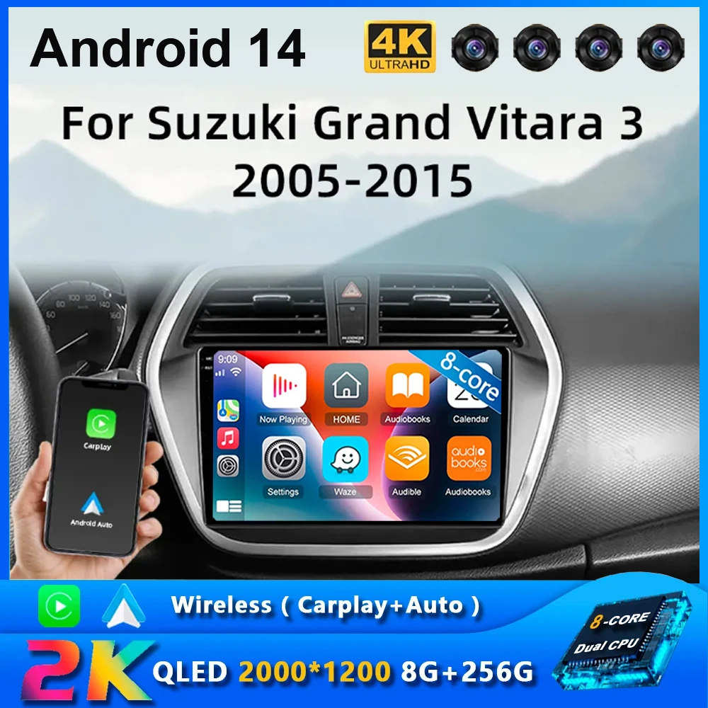 Для Suzuki Grand Vitara 3 2005-2015 Android 14 автомобильный радиоприемник мультимедийный плеер навигация 2Din стерео Carplay головное устройство аудио
Для Suzuki Grand Vitara 3 2005-2015 Android 14 автомобильный радиоприемник мультимедийный плеер навигация 2Din стерео Carplay головное устройство аудио