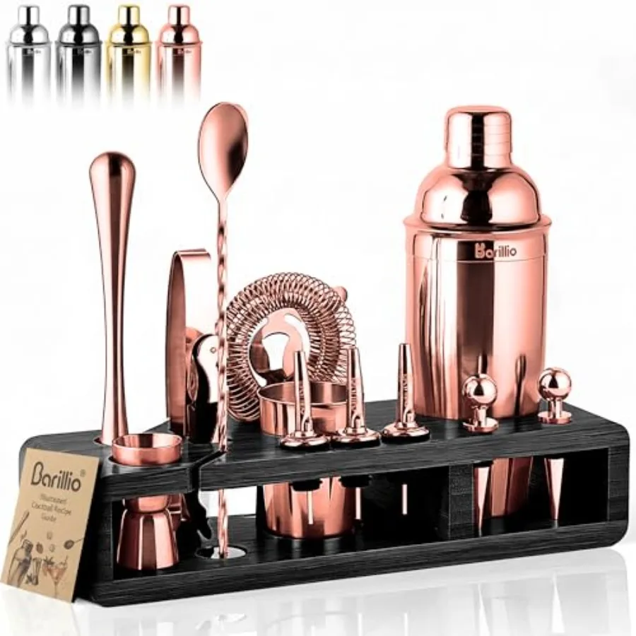 Rose Gold Bartender Kit - Stainless-Steel Cocktail Shaker Set w/Black Bamboo Stand - Mixology Bar Tools w/Drink Shaker Mixer Mu
Rose Gold Bartender Kit - Stainless-Steel Cocktail Shaker Set w/Black Bamboo Stand - Mixology Bar Tools w/Drink Shaker Mixer Mu