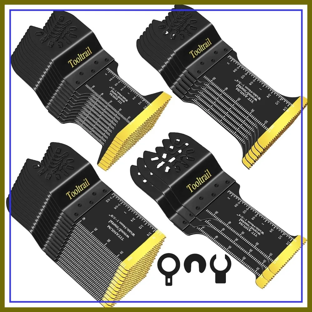 30 PCS Titanium Oscillating Tool Blades Metal Cutting,Universal Multi Tool Blades Kit for Nails Wood,Fit Dewalt Ryobi
30 PCS Titanium Oscillating Tool Blades Metal Cutting,Universal Multi Tool Blades Kit for Nails Wood,Fit Dewalt Ryobi