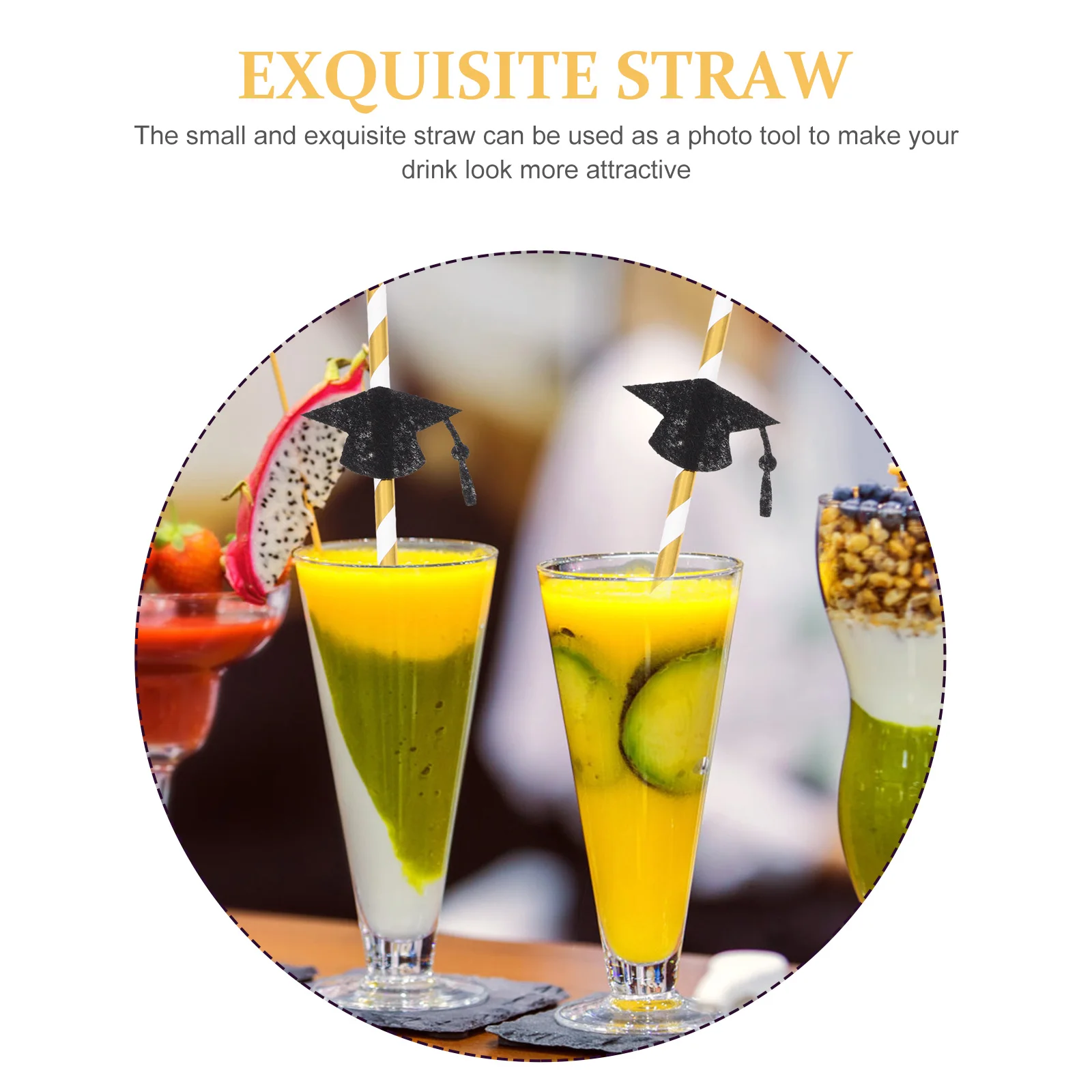 24pcs Doctor Hat Paper Straws Graduation Party Decorations Bendable Disposable for Coffee Tea Suitable Atmosphere Photo Tool
24pcs Doctor Hat Paper Straws Graduation Party Decorations Bendable Disposable for Coffee Tea Suitable Atmosphere Photo Tool