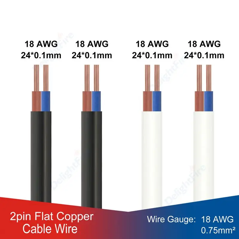 2 Conductors Extension Flat Cable Blue brown Wire with Fire Resistant White/balck Jacket Electrical Wire for LED Lamp Lighting
2 Conductors Extension Flat Cable Blue brown Wire with Fire Resistant White/balck Jacket Electrical Wire for LED Lamp Lighting
