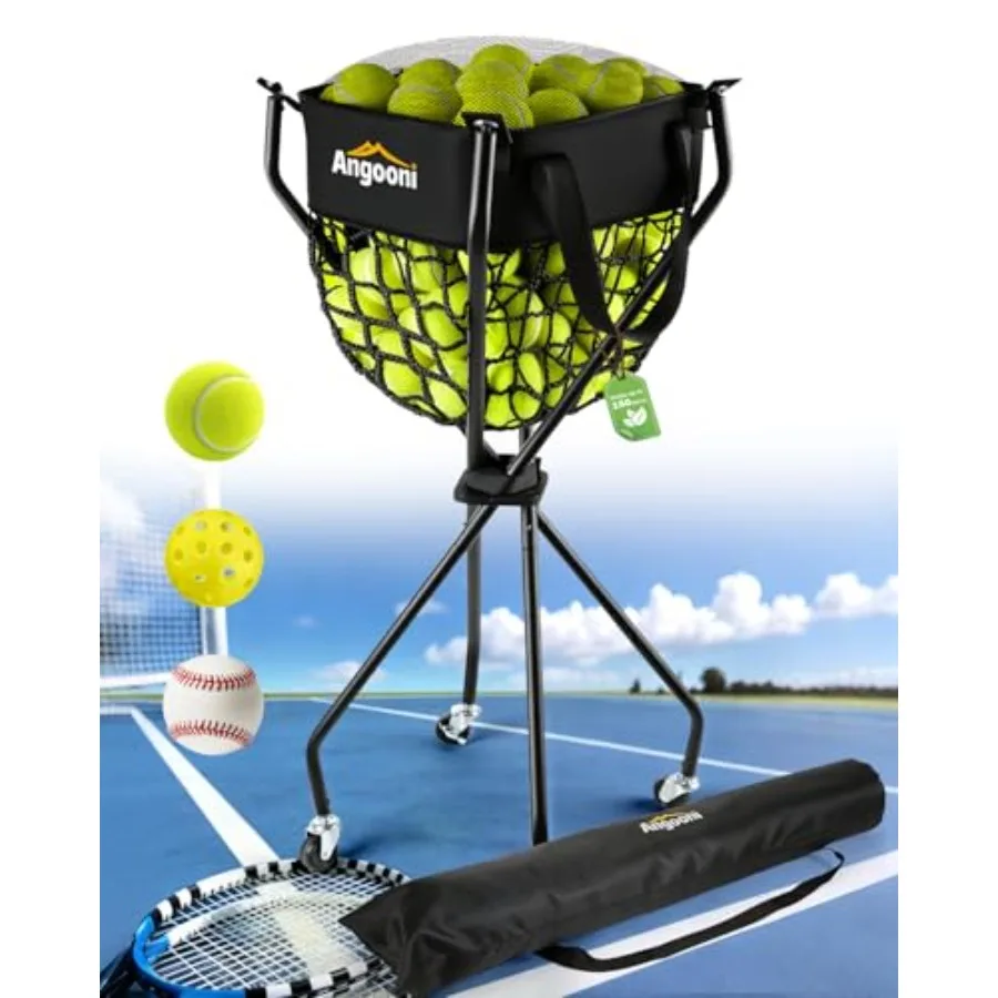 Upgraded Tennis Ball Hopper for 150 Balls Tennis Cart with Wheels and Storage Bag Lightweight Foldable Pickleball Cart for Trai
Upgraded Tennis Ball Hopper for 150 Balls Tennis Cart with Wheels and Storage Bag Lightweight Foldable Pickleball Cart for Trai