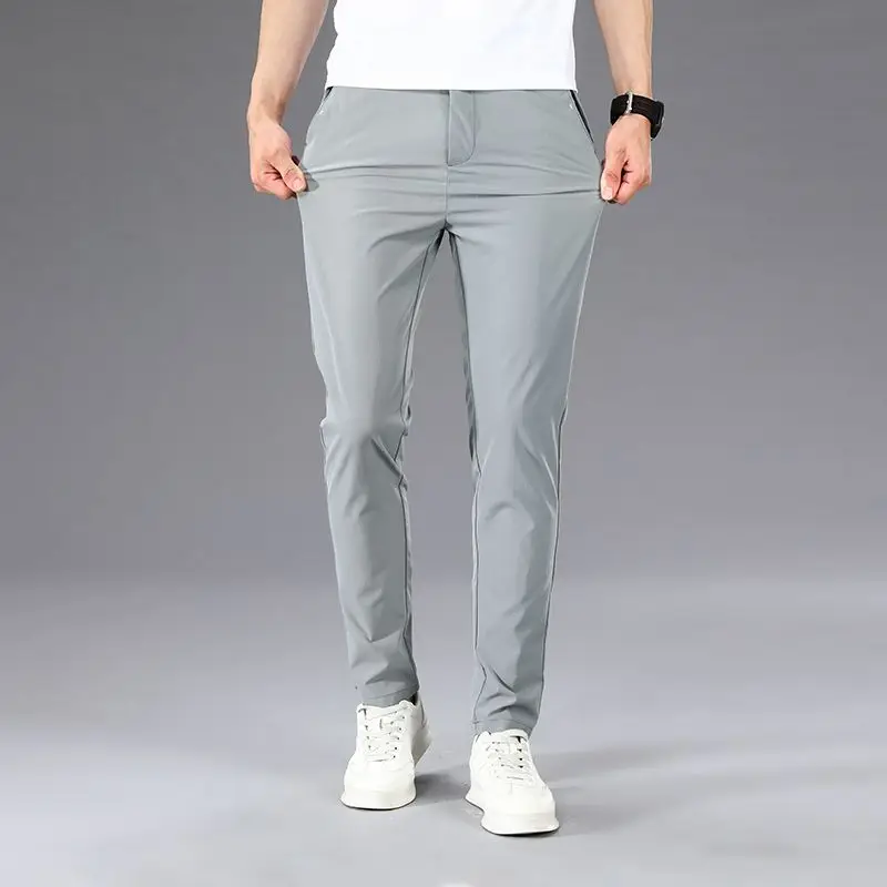 2025 Summer New Men Ice Silk Casual Suit Pants Male Sun Protective Quick Drying Blazer Pants Straight Elasticity Black Trousers
2025 Summer New Men Ice Silk Casual Suit Pants Male Sun Protective Quick Drying Blazer Pants Straight Elasticity Black Trousers