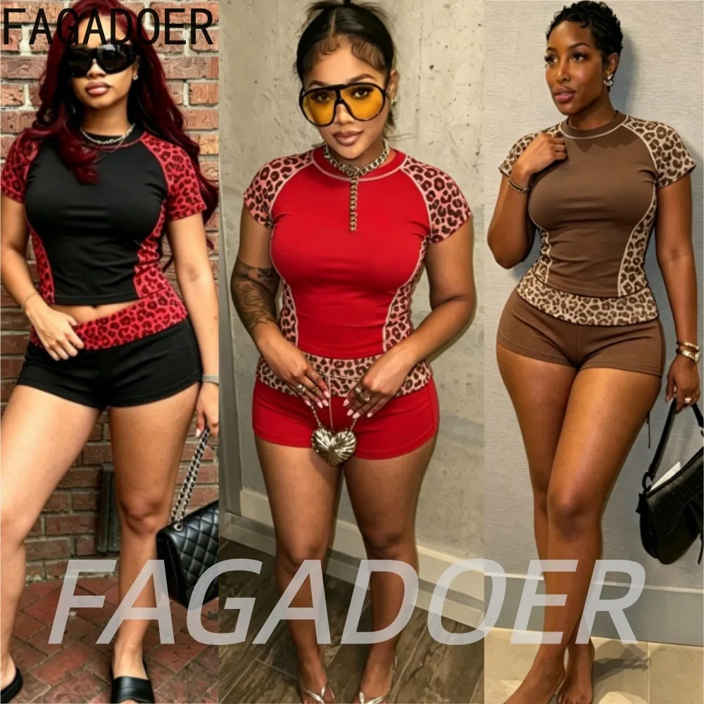 FAGADOER Fashion Leopard Shorts 2 Piece Sets Casual Print Patchwork Crop Top + Bodycon Shorts Outfits Streetwear Hotsweet Suits
FAGADOER Fashion Leopard Shorts 2 Piece Sets Casual Print Patchwork Crop Top + Bodycon Shorts Outfits Streetwear Hotsweet Suits