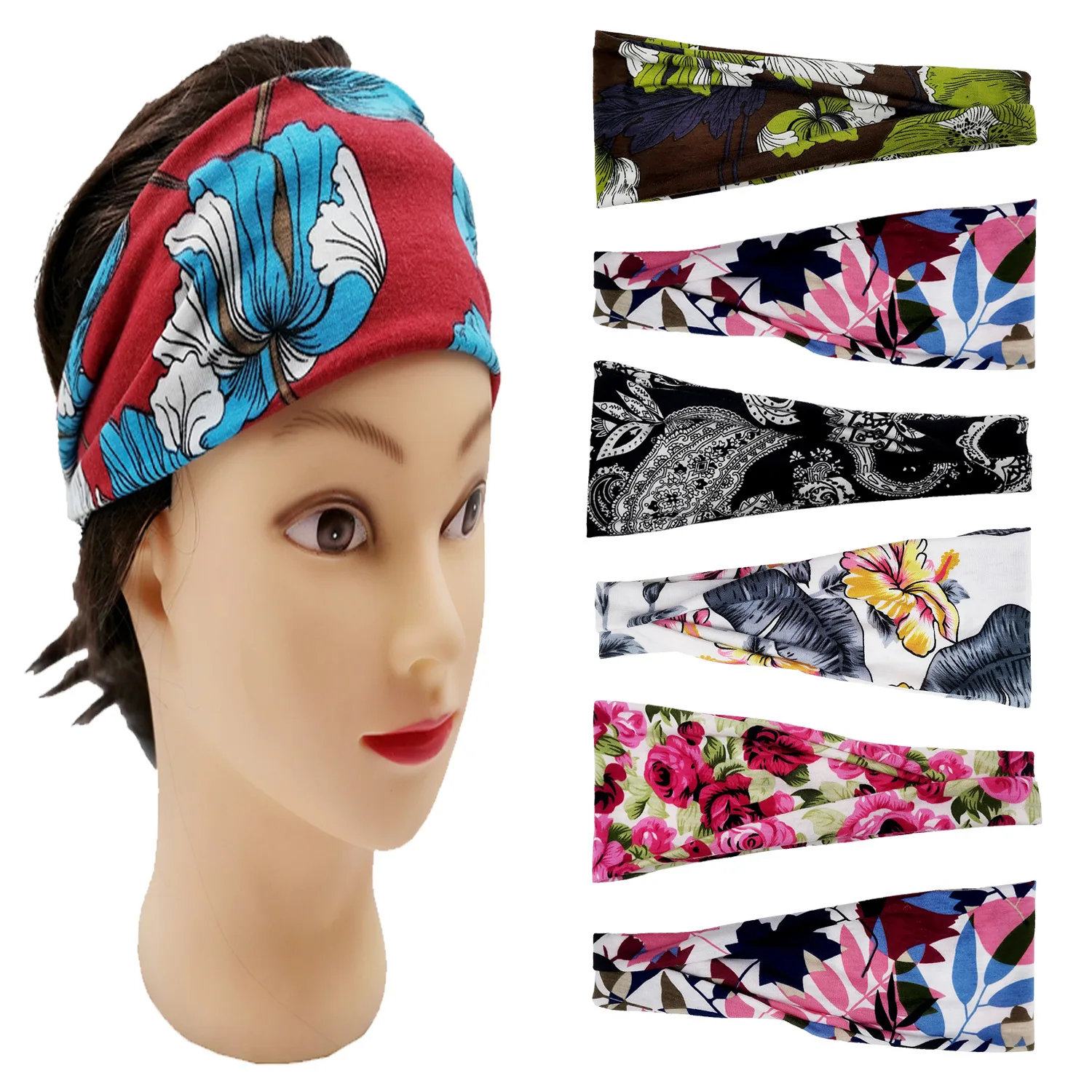 Classic Floral Print Elastic Headbands for Women Boho Wide Turban Hair Bands Yoga Workout Fashion Accessories-5pcs
Classic Floral Print Elastic Headbands for Women Boho Wide Turban Hair Bands Yoga Workout Fashion Accessories-5pcs