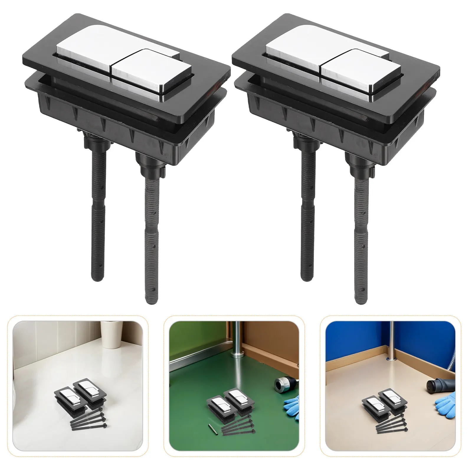3 Pcs Dual Flush Toilet Tank Button Replacement Black Push ABS Flushing Cistern
3 Pcs Dual Flush Toilet Tank Button Replacement Black Push ABS Flushing Cistern