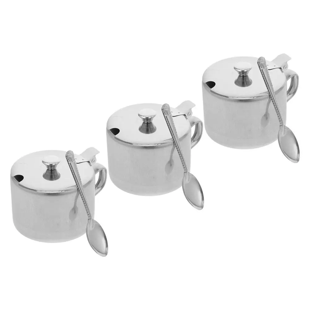 Stainless Steel Sugar Bowl Dispenser Salt Container Multipurpose Bowls Holder 3 Set Kitchen Storage Canister Spice Snack
Stainless Steel Sugar Bowl Dispenser Salt Container Multipurpose Bowls Holder 3 Set Kitchen Storage Canister Spice Snack