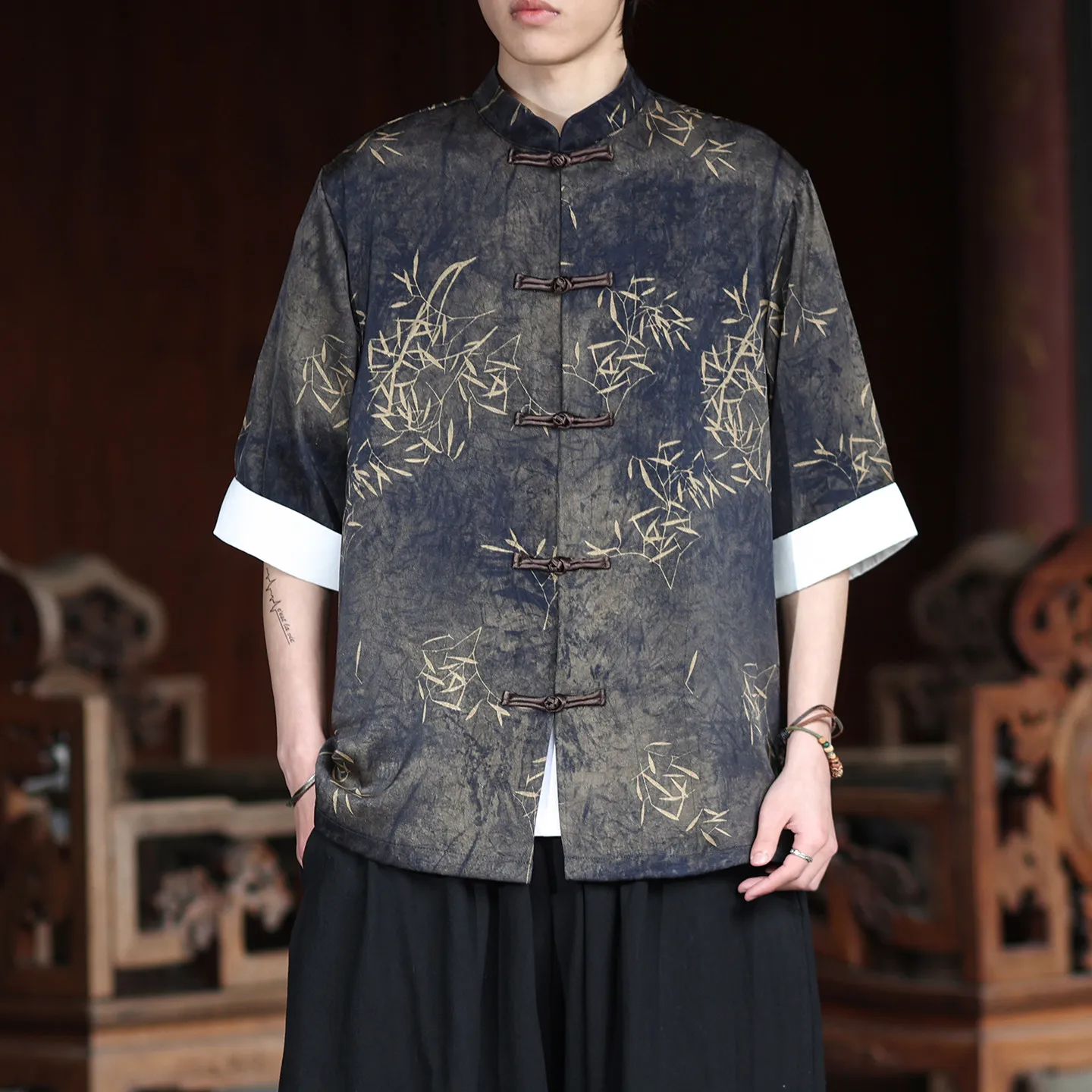 Traditional Hanfu Shirts Man Summer Luxury Jacquard Bamboo Leaf Shirt Man Chinese Style Kung Fu Tai Chi Casual Shirt Man
Traditional Hanfu Shirts Man Summer Luxury Jacquard Bamboo Leaf Shirt Man Chinese Style Kung Fu Tai Chi Casual Shirt Man