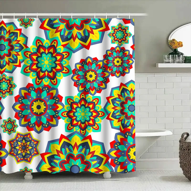 Colorful Boho Mandala Shower Curtain Multicolored Floral Bathroom Decor for Home Living Room Waterproof Fabric with Hook Rings S
Colorful Boho Mandala Shower Curtain Multicolored Floral Bathroom Decor for Home Living Room Waterproof Fabric with Hook Rings S
