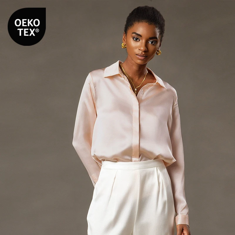 Spring Covered Button Mulberry Silk Shirt Long Sleeve Ladies Clothing Luxury 19Mm 100% Silk Women'S Fashion Blouses
Spring Covered Button Mulberry Silk Shirt Long Sleeve Ladies Clothing Luxury 19Mm 100% Silk Women'S Fashion Blouses