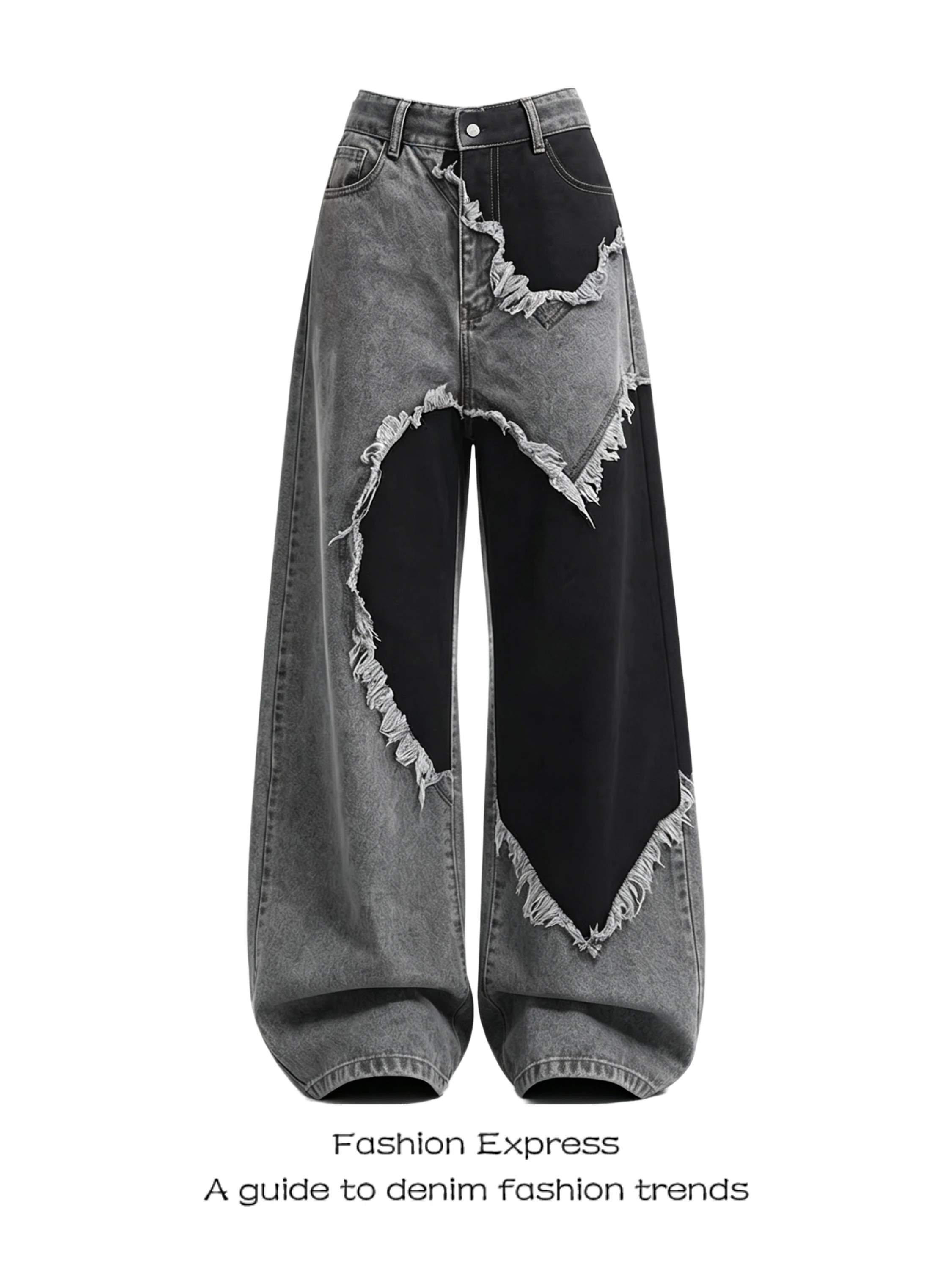 Retro American Style Heart Shaped Hem Denim Pants Loose Straight Leg High Waist Casual Jeans Women's Summer New Style
Retro American Style Heart Shaped Hem Denim Pants Loose Straight Leg High Waist Casual Jeans Women's Summer New Style