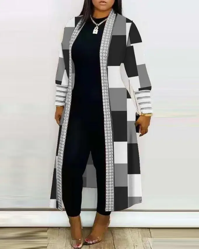 Casual New Fashion 2023 Geometric Print Long Sleeve Open Front Longline Coat Female Clothing Outfits for Women
Casual New Fashion 2023 Geometric Print Long Sleeve Open Front Longline Coat Female Clothing Outfits for Women