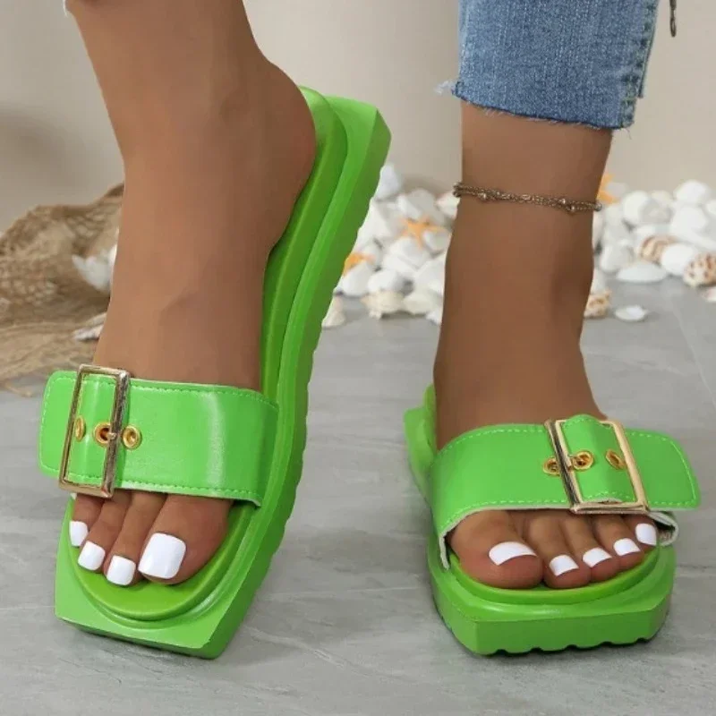 Ladies Shoes 2024 Fashion Open Toe Women's Slippers Plus Size Daily Sandals Women Buckle Straps Flat Platform Slippers Women
Ladies Shoes 2024 Fashion Open Toe Women's Slippers Plus Size Daily Sandals Women Buckle Straps Flat Platform Slippers Women