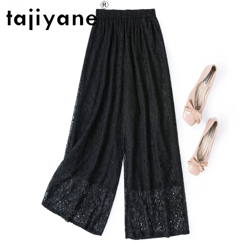 TAJIYANE Women Silk Black Pants 100% Mulberry Silk Double-layer Hollow-out Embroidered Pants Summer Trousers Woman Clothing 2026
TAJIYANE Women Silk Black Pants 100% Mulberry Silk Double-layer Hollow-out Embroidered Pants Summer Trousers Woman Clothing 2026