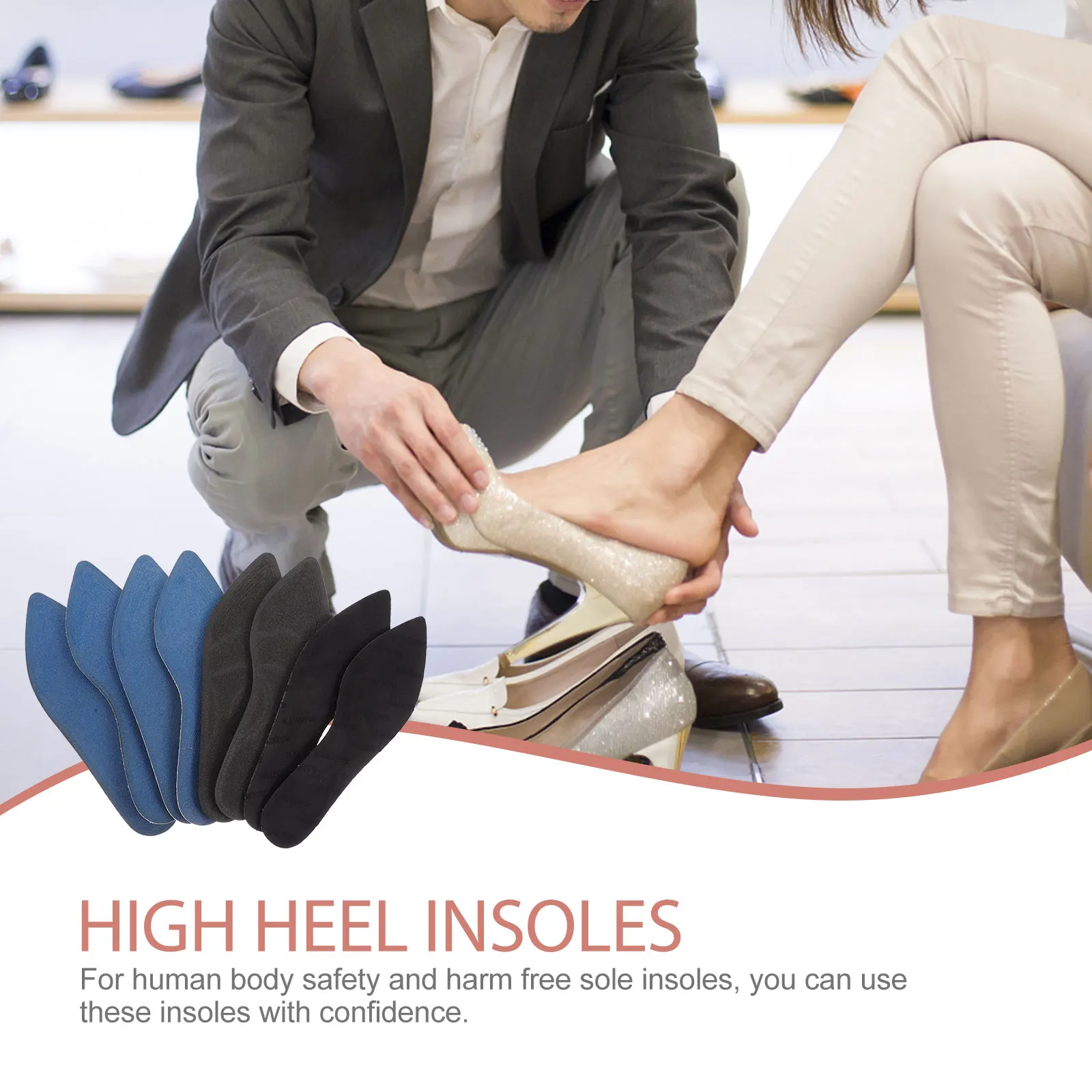 4 Pairs Shock Absorbing Insoles Breathable Women High Heel Inserts Cotton Foot Sole Pads Non Slip Sweat Proof
4 Pairs Shock Absorbing Insoles Breathable Women High Heel Inserts Cotton Foot Sole Pads Non Slip Sweat Proof