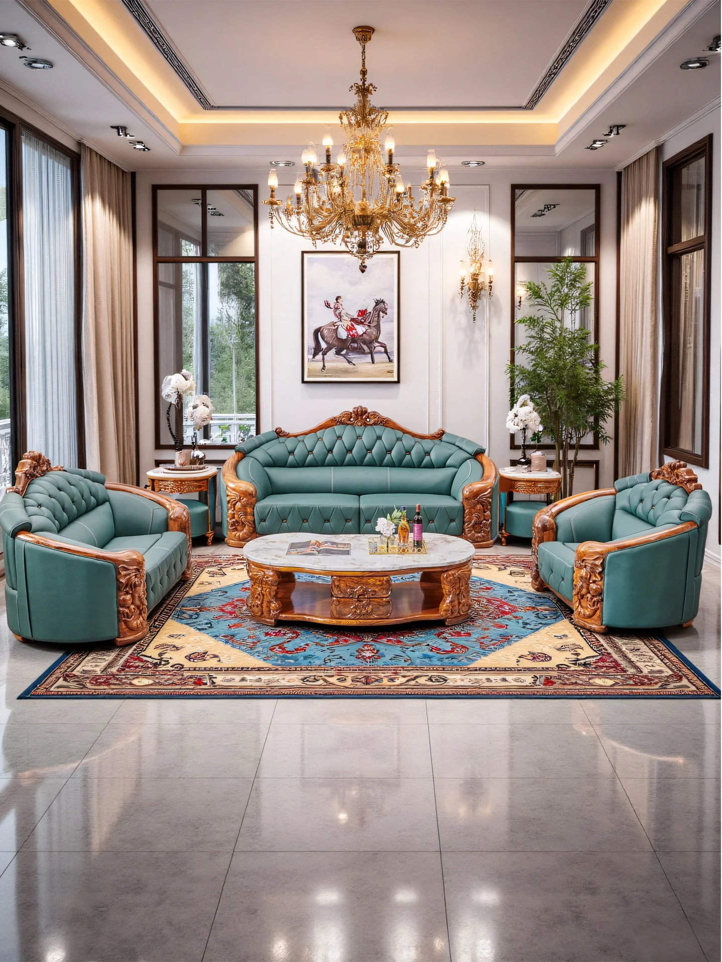 #Ebony Wood Genuine Leather Square European New Chinese Style Sofa Set High-density Sponge Filling Villa Living Room
#Ebony Wood Genuine Leather Square European New Chinese Style Sofa Set High-density Sponge Filling Villa Living Room
