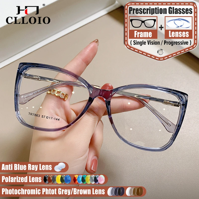 CLLOIO Fashion TR Butterfly Large Frame Myopia Optical Eyeware Anti Blue Light Progressive Office Prescription Glasses for Women
CLLOIO Fashion TR Butterfly Large Frame Myopia Optical Eyeware Anti Blue Light Progressive Office Prescription Glasses for Women