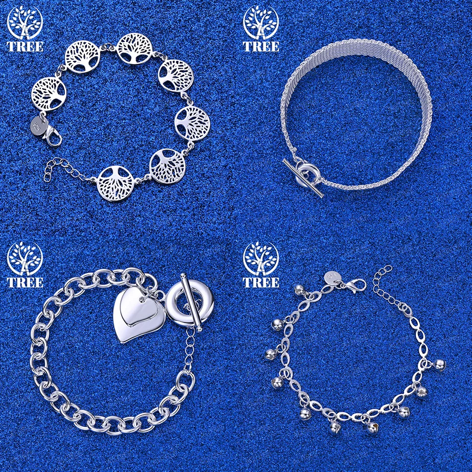 New Popular 925 Sterling Silver Heart Bell Watchband Hollow Round Tree Bracelets Women Birthday Party Trend Jewelry Accessories
New Popular 925 Sterling Silver Heart Bell Watchband Hollow Round Tree Bracelets Women Birthday Party Trend Jewelry Accessories