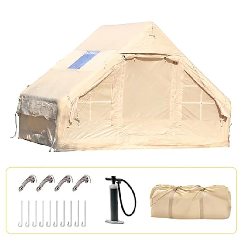 Inflatable Tent for Camping,4/6 Person Blow Up Air Glamping Room Tent House with Stove Connection
Inflatable Tent for Camping,4/6 Person Blow Up Air Glamping Room Tent House with Stove Connection