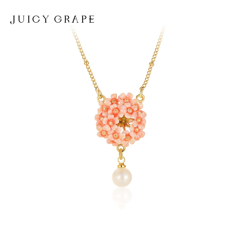 Juicy Grape Pink Hydrangea Flower Enamel Necklace Floral Cluster Pendant Necklace with Pearl for Women 2026 New Fashion Jewelry
Juicy Grape Pink Hydrangea Flower Enamel Necklace Floral Cluster Pendant Necklace with Pearl for Women 2026 New Fashion Jewelry