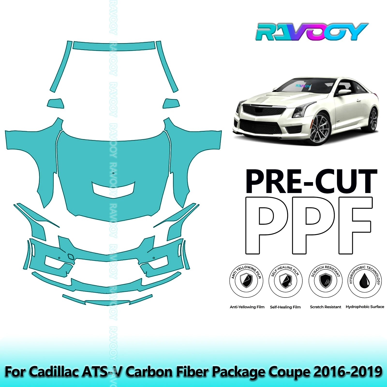 8.5Mil Precut Paint Protection Film PPF Clear Bra Front Kit+Rockers For Cadillac ATS-V Carbon Fiber Package Coupe 2016-2019
8.5Mil Precut Paint Protection Film PPF Clear Bra Front Kit+Rockers For Cadillac ATS-V Carbon Fiber Package Coupe 2016-2019