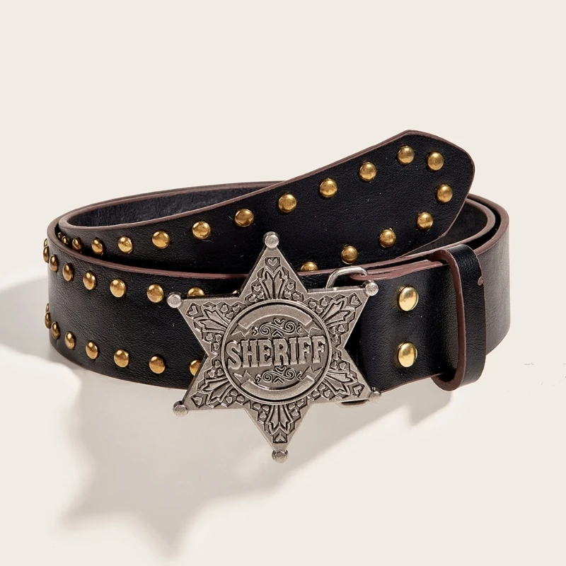 European and American Star Buckle Rivet Jeans Belt All-Matched Fashion Belt Drop Shipping
European and American Star Buckle Rivet Jeans Belt All-Matched Fashion Belt Drop Shipping