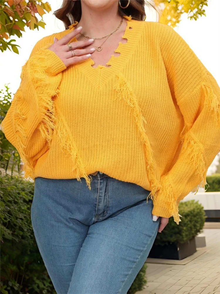 2024 Fashion Tassel Sweater for Women Autumn Streetwear Pullover Orange Large Jumper Top Mujer Oversized Sueter Plus Size XL 3XL
2024 Fashion Tassel Sweater for Women Autumn Streetwear Pullover Orange Large Jumper Top Mujer Oversized Sueter Plus Size XL 3XL