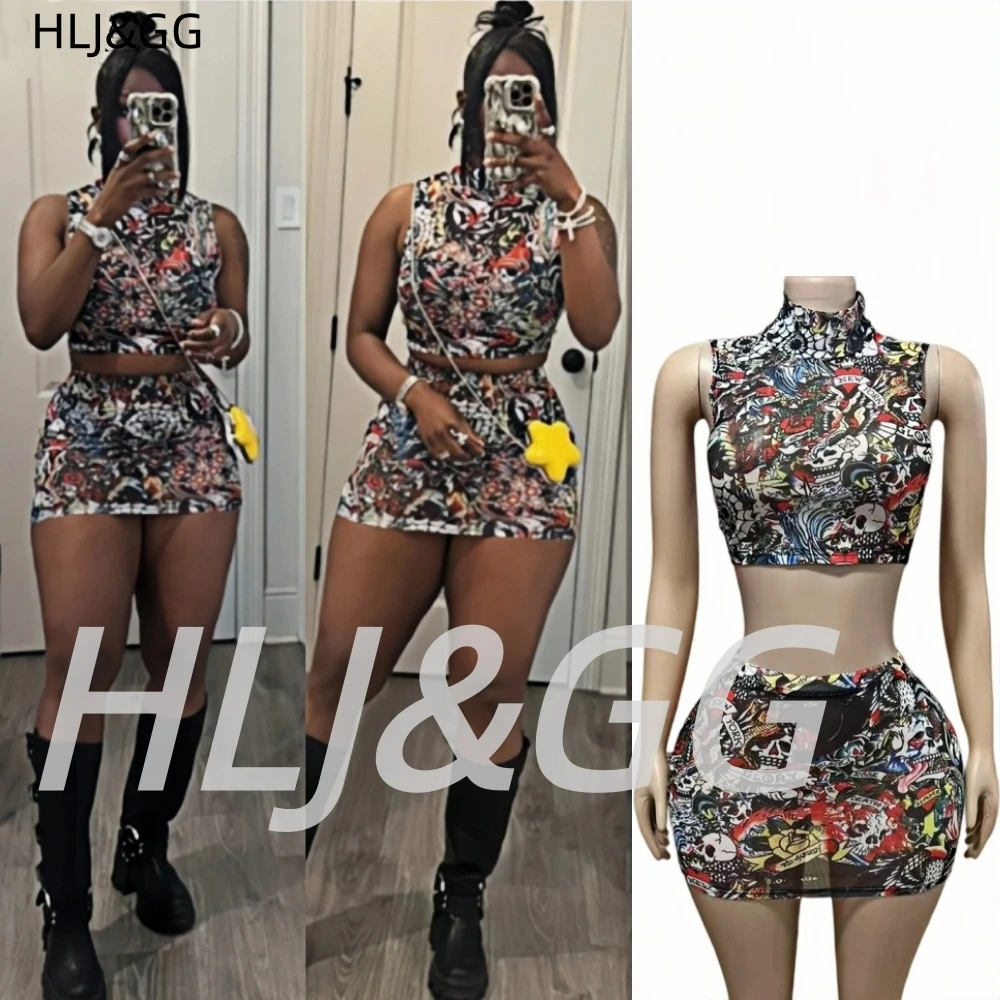 HLJ&GG Fashion Retro Pattern Print Two Piece Sets Women O Neck Sleeveless Slim Crop Top + Mini Skirts Outfit Y2K 2pcs Streetwear
HLJ&GG Fashion Retro Pattern Print Two Piece Sets Women O Neck Sleeveless Slim Crop Top + Mini Skirts Outfit Y2K 2pcs Streetwear