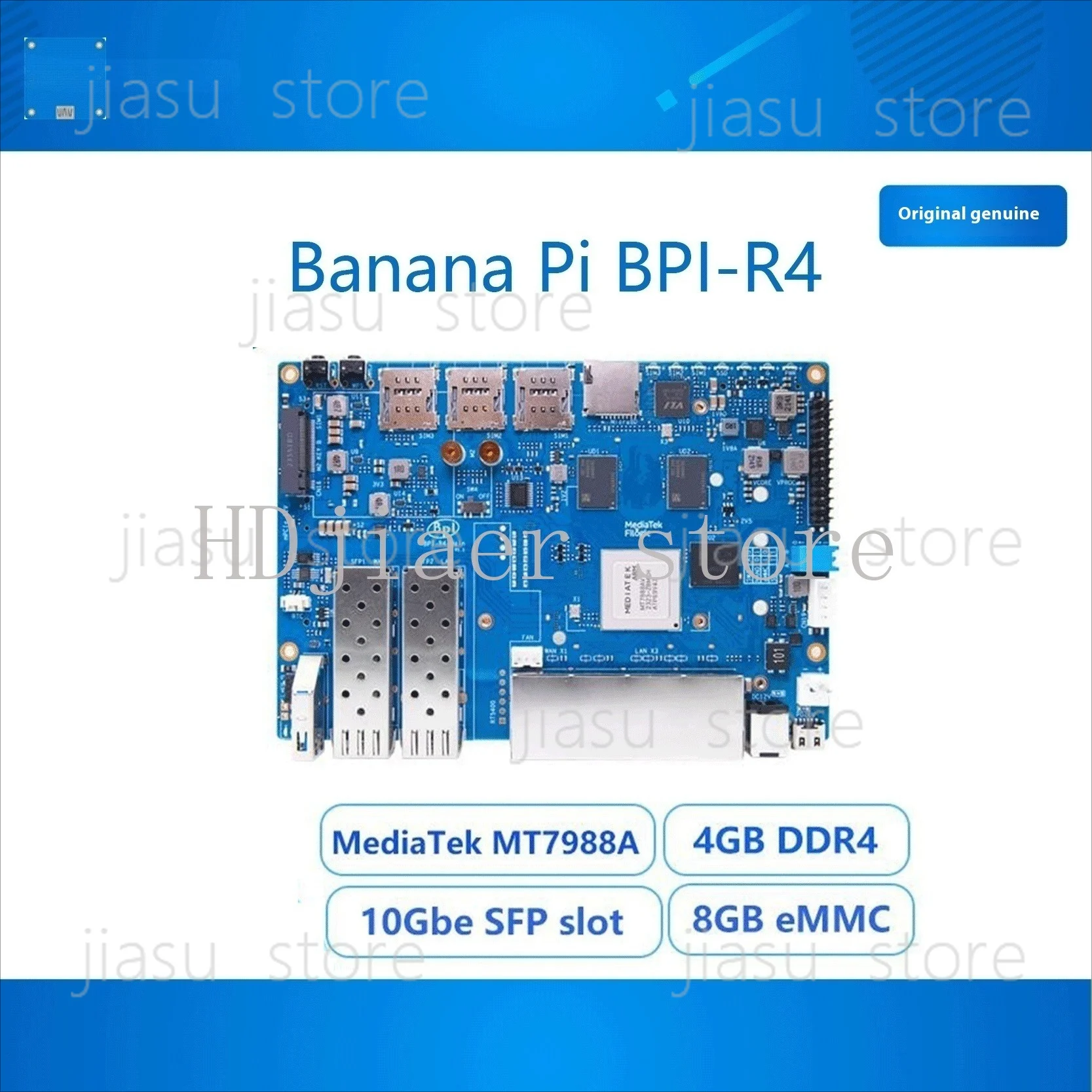 Banana Pi BPI-R4 high-performance development board, supporting 2 SFPs
Banana Pi BPI-R4 high-performance development board, supporting 2 SFPs