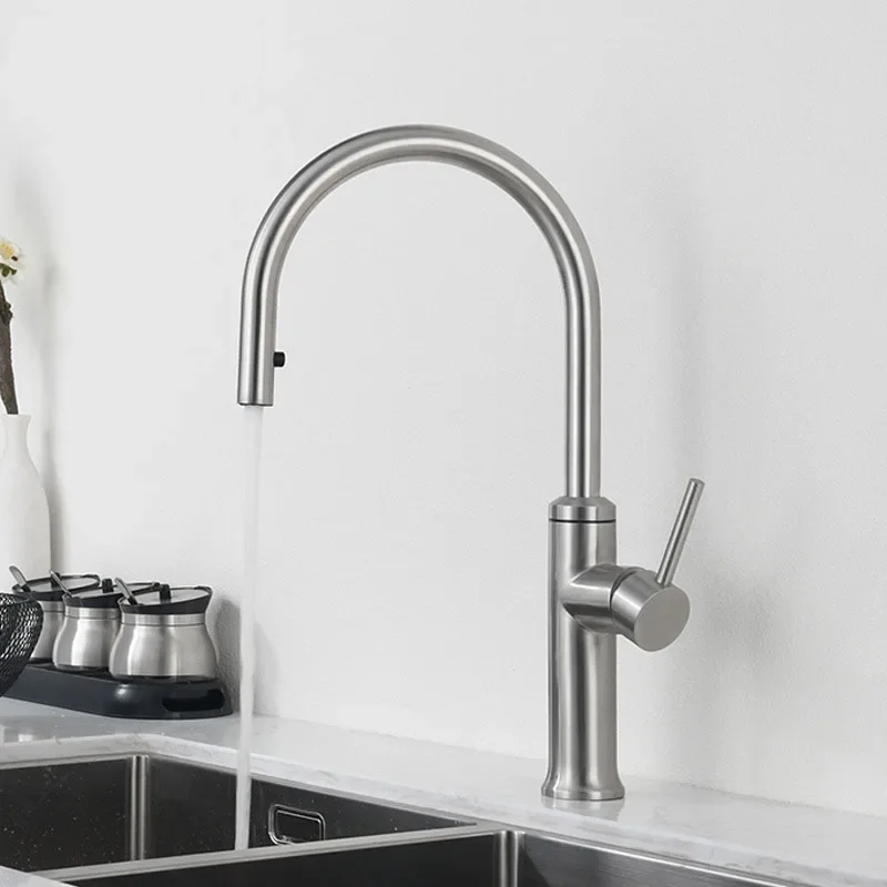 Gun Gray Pull Out Kitchen Sink Faucet 304 Stainless Steel 360 Degree Rotation Water Mixer Hot and Cold Water Kitchen Tap
Gun Gray Pull Out Kitchen Sink Faucet 304 Stainless Steel 360 Degree Rotation Water Mixer Hot and Cold Water Kitchen Tap