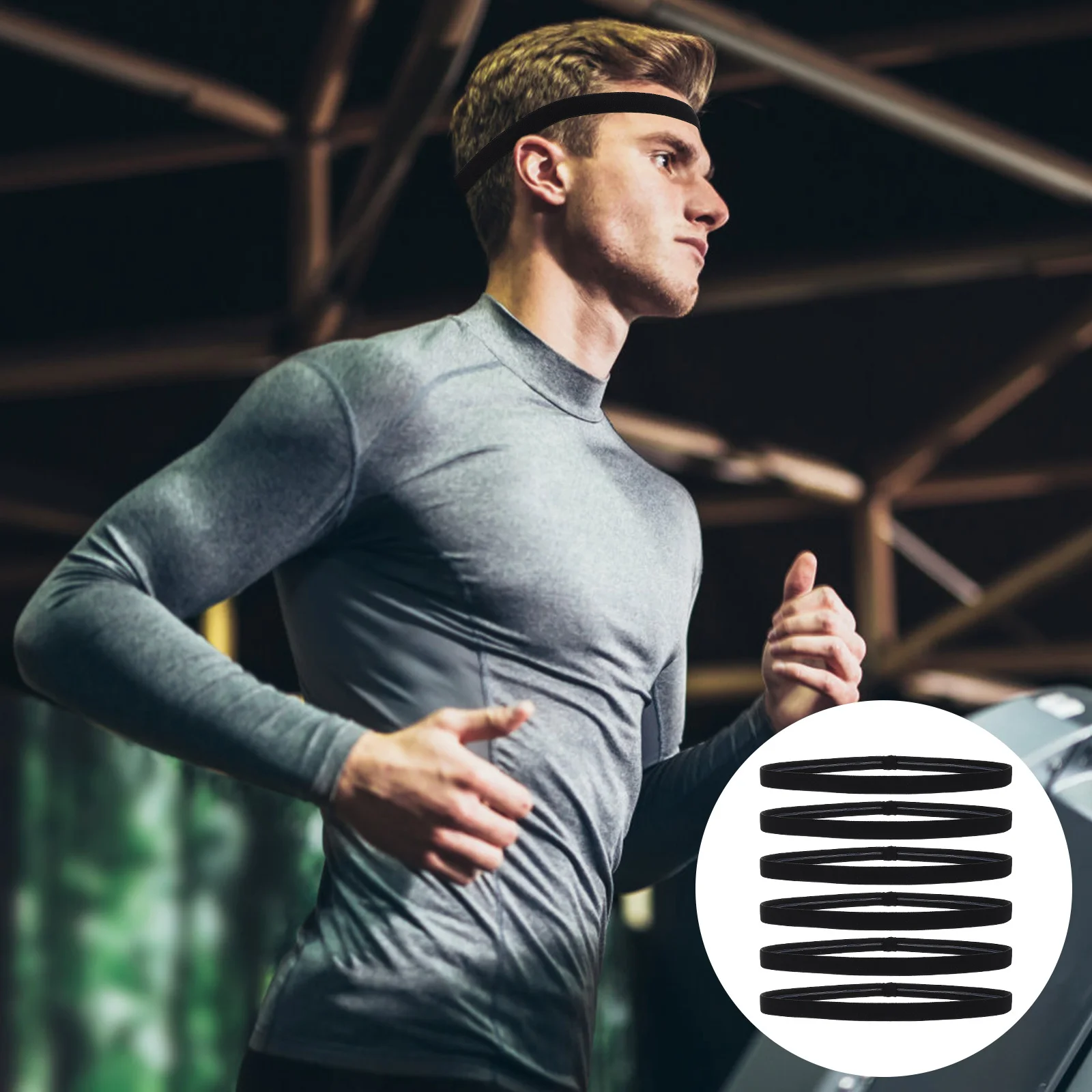 6Pcs Breathable Men Headband Elastic Anti-Slip Sweatband for Sports Quick Dry Hair Accessory for Basketball Running Workout Gym
6Pcs Breathable Men Headband Elastic Anti-Slip Sweatband for Sports Quick Dry Hair Accessory for Basketball Running Workout Gym